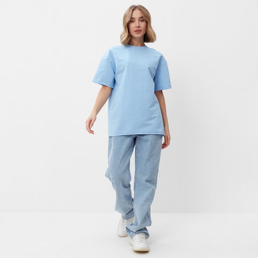 Футболка женская MINAKU: Casual Collection, голубая, размер 42