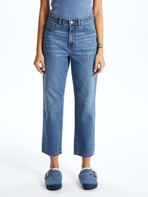 Straight Fit Kad?n Jean Pantolon