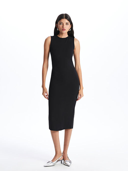 Bisiklet Yaka Kad?n Bodycon Elbise