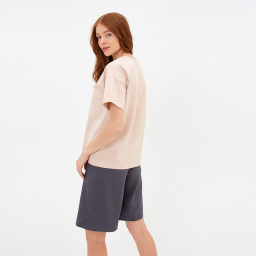 Футболка женская MINAKU REGULAR FIT, бежевая, размер 52
