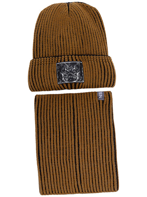 Комплект (шапка и снуд) 12з16624 джинс/черный - Nikastyle фото 27