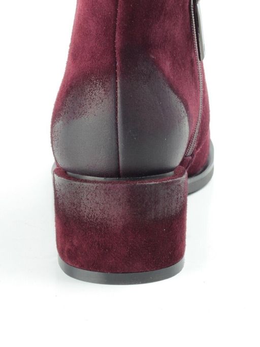 04-R181-3 BURGUNDY Ботинки зимние женские (натуральная замша, натуральный мех) - Фабричный китай фото 13