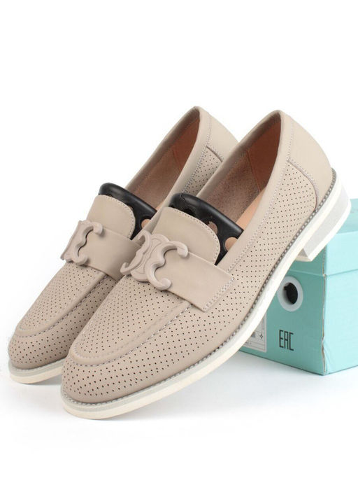 06-PDJ72-2 GRAY/GREEN Туфли женские (натуральная кожа)