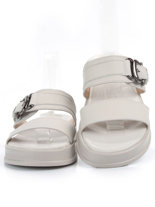 08-PEQ198-2 LT. GRAY Босоножки женские (натуральная кожа)