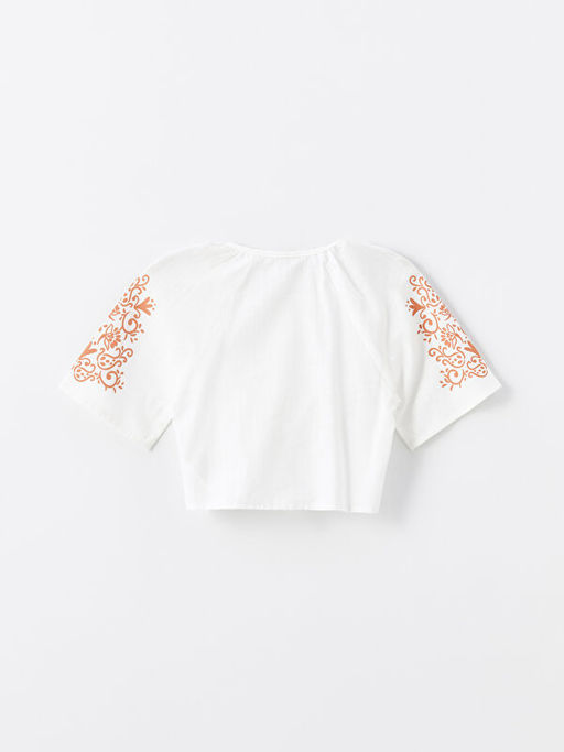 Desenli K?z ?ocuk Crop G?mlek