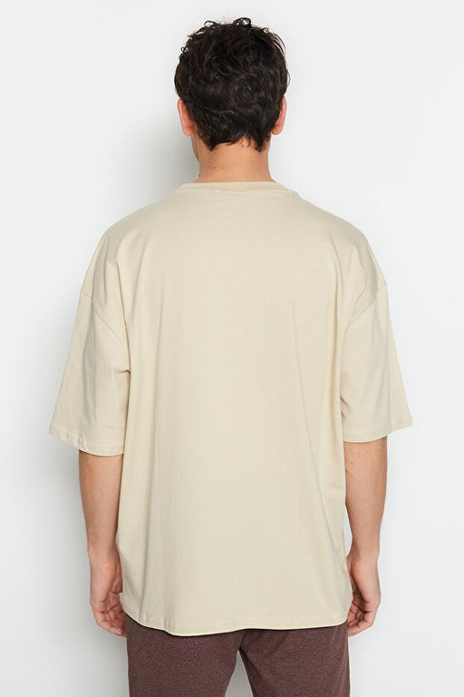 Ta_ Oversize/Geni_ Kesim Bisiklet Yaka K_sa Kol Dinozor __lemeli T-Shirt TMNSS23TS00243 - Trendyolmilla фото 2