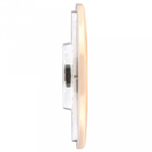 Часы настенные "Мираж" д35см, h5,2см, мягкий ход, циферблат "Вензель" белый/перламутровый; цифры арабские, розовое золото; корпус пластик, золотой/прозрачный; в коробке (Китай)