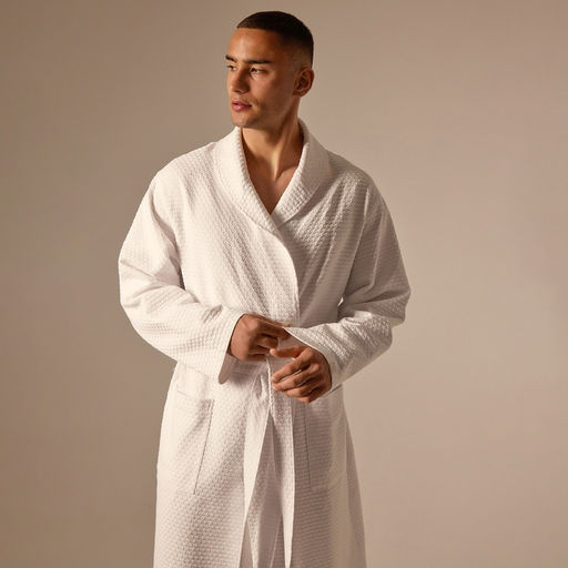 Халат вафельный мужской SL HOME: Waffle «Блан де Блан», размер XL, хлопок 100%, белый