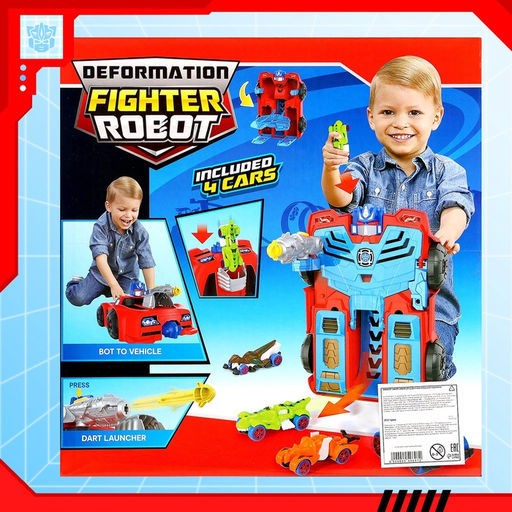 Парковка-трансформер Робот, стреляет, подвижные элементы, трамплин, 4 машинки в наборе - Simaland фото 13