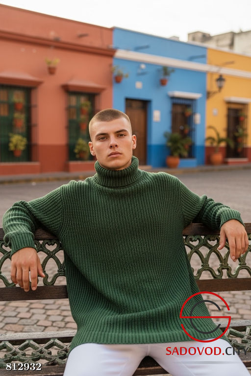 Свитер вязаный мужской с высоким горлом - Bruno фото 2