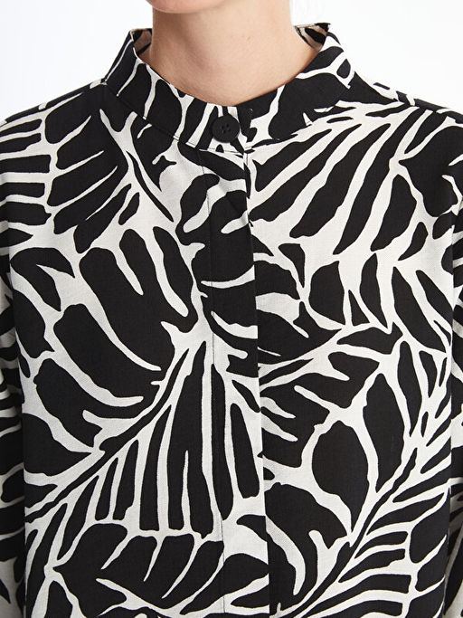 Hakim Yaka Desenli Uzun Kollu Kad?n Tunik