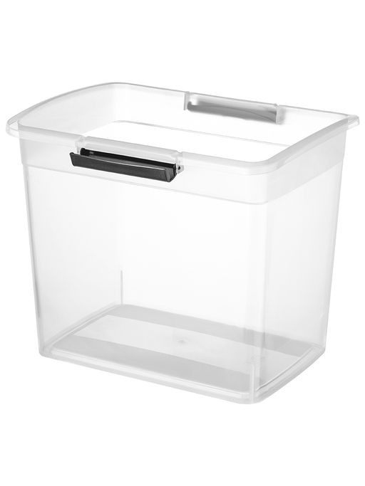 Ящик для хранения 20 л 37*27,5*31,5 см "Визион" с защелками и ручкой, прозрачный (KL252611999)