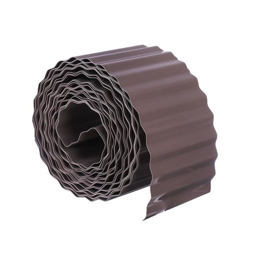 Лента бордюрная, 10 см×9 м, толщина 0.6 мм, пластиковая, гофра, тёмно-коричневая, Greengo