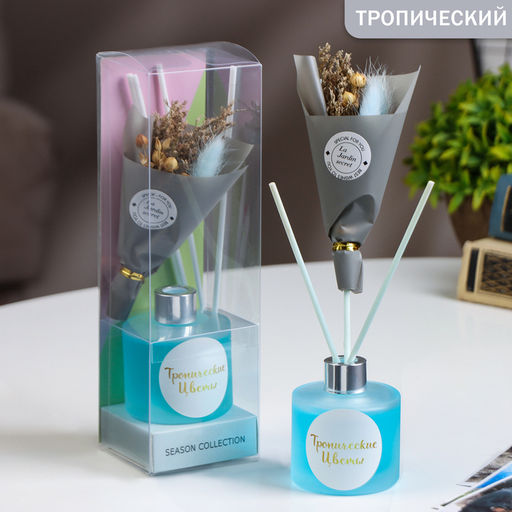 Диффузор ароматический с букетом Flamingo, 50 мл, тропические цветы, Богатство Аромата