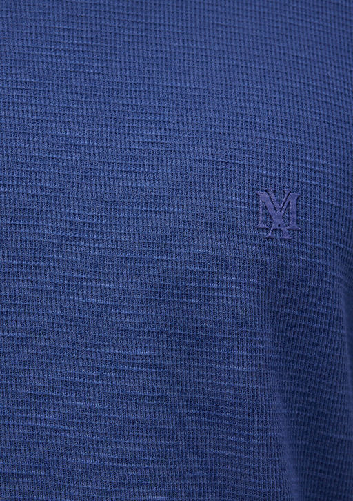 Uzun Kollu Lacivert Basic Tisort - Mavi фото 7