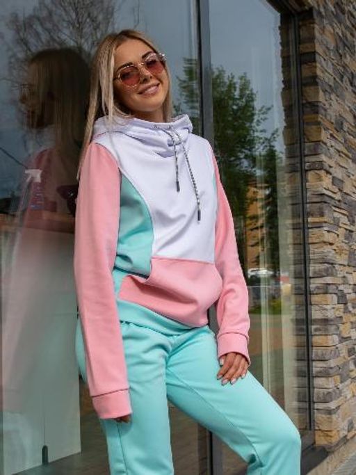Женский Спортивный костюм Мона Лиза, Ментол-Белый-Розовый от Спортсоло