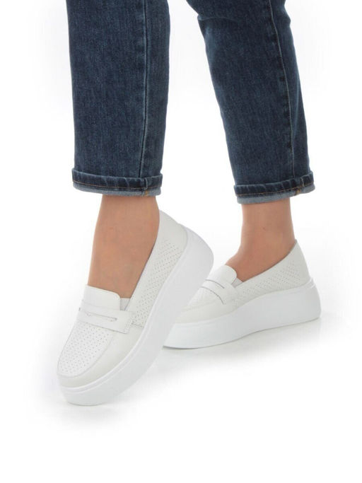 03-SD13-1D WHITE Полуботинки женские (натуральная кожа)