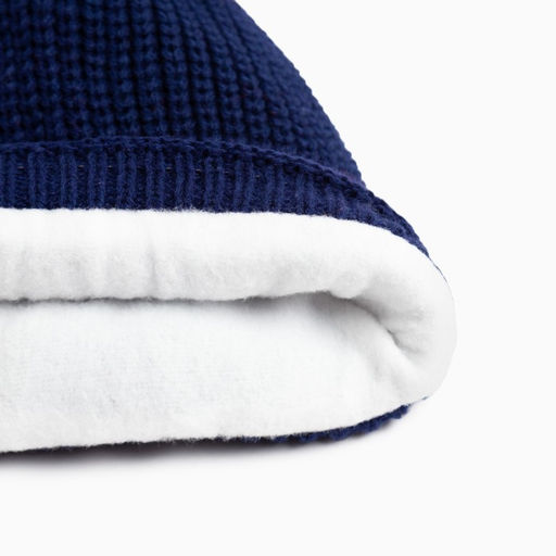 Шапка MINAKU с помпоном, размер 50-52, синяя