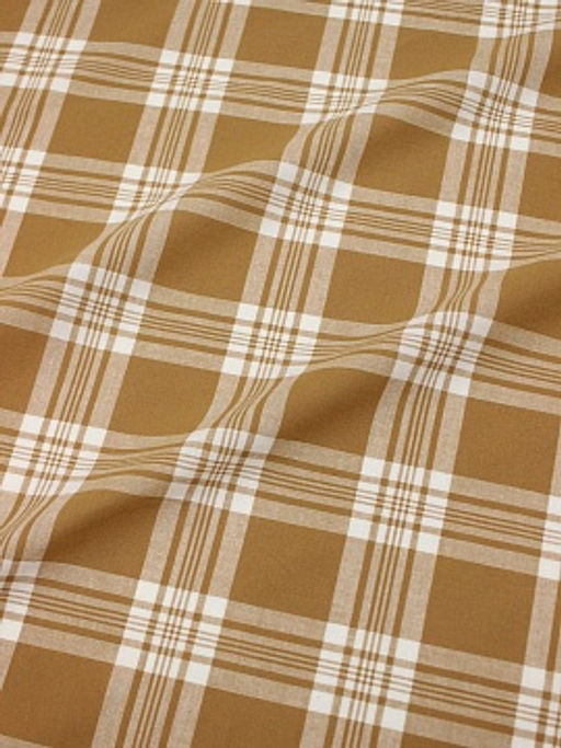 Вареный (стираный) хлопок Клетка цв.песочно-горчичный, ш.2.52м, хлопок-100%, 125гр/м.кв