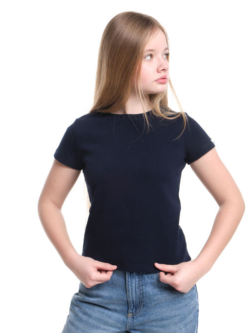 Футболка в рубчик 22-0210 синий