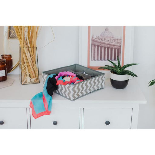 Органайзер для хранения белья «Зигзаг», 12 ячеек, 32×32×10 см, серый