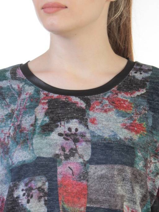4001 DK. BLUE Кофта женская (60% хлопок, 20% вискоза, 10% полиамид, 10% эластан)