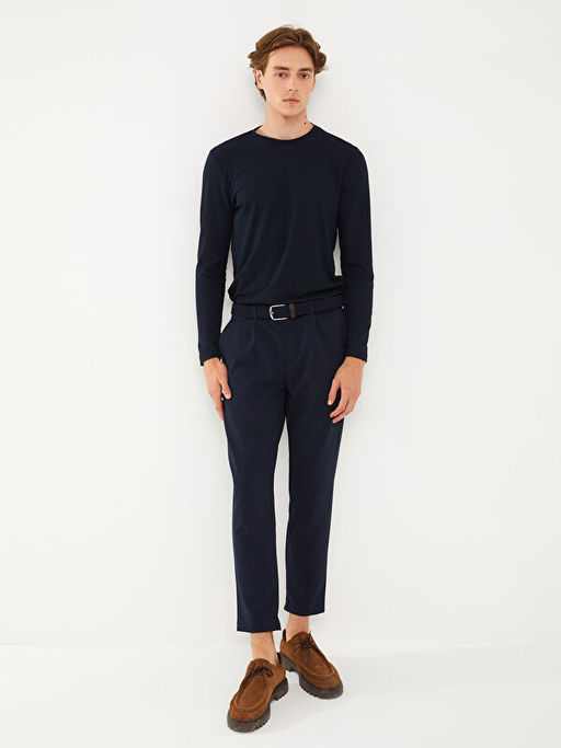 Bisiklet Yaka Uzun Kollu Erkek Sweatshirt