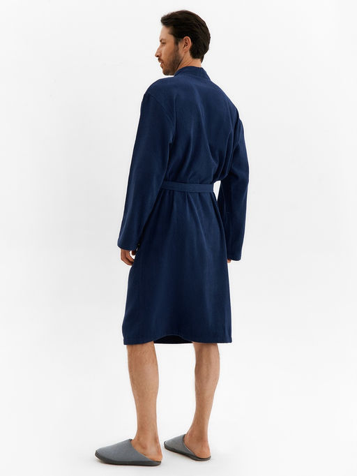 Халат мужской «Экономь и Я», размер 52-54, хлопок 100%, тёмно-синий