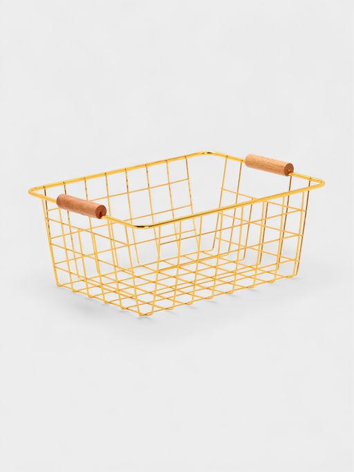 Корзина для хранения «Доляна. Голден», 24.5×18×10 см, золотистая