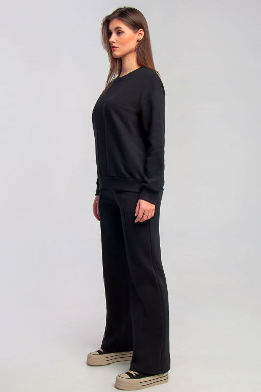 Арт. 2531 Костюм с брюками женский 44-50 (4 шт) Цвет:верх-черный,низ-черный - Калинка фото 2