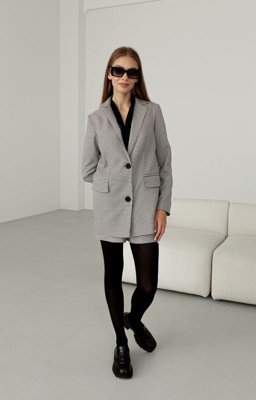 Жакет AURA 1041-176 черно-белый  фото 4