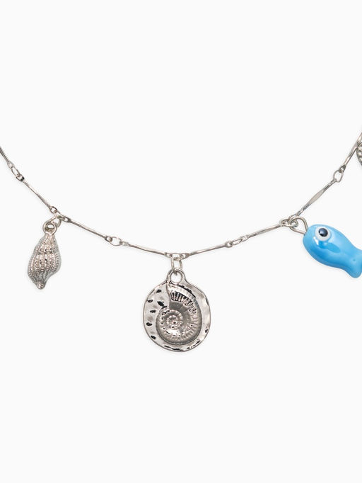 Колье «Морской вайб», L=40 см, цветное в серебре