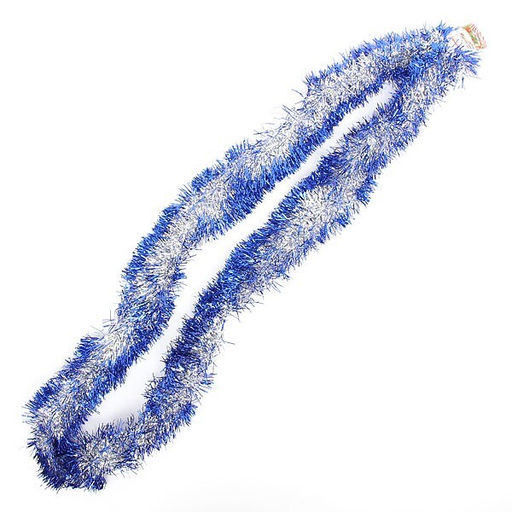 Цена за 10 шт. Мишура 2м 9см "Серебряный блеск" синий