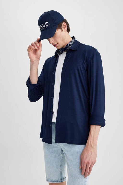 Рубашка стандартного кроя с длинным рукавом - Defacto фото 4