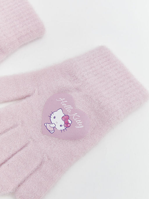 Hello Kitty Bask?l? K?z ?ocuk Triko Eldiven
