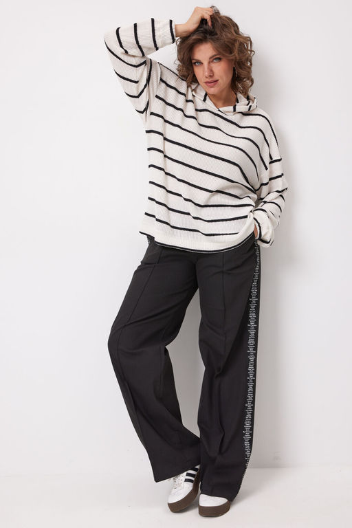 Худи BegiModa 4137 Чёрно-белый