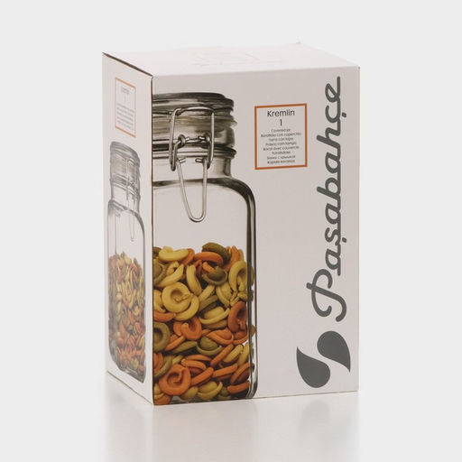 Банка для сыпучих продуктов Paabahe Cremlin, 1.3 л, с бугельным замком, стекло, прозрачная