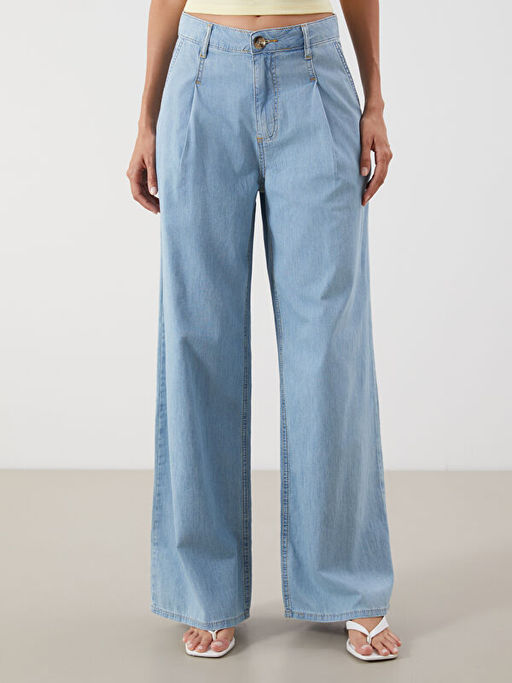 Wideleg Kad?n Jean Pantolon