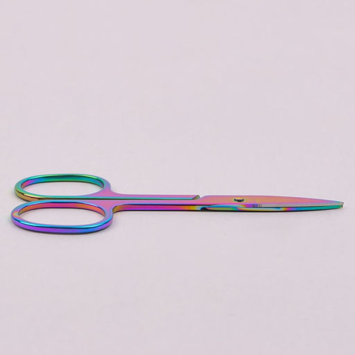 Ножницы маникюрные, прямые, широкие, 8.8 см, цвет хамелеон