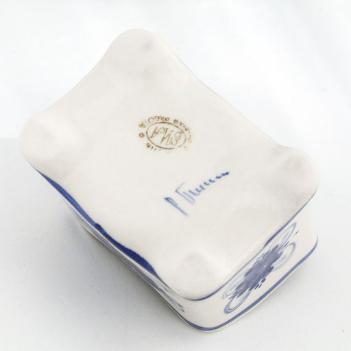 Подставка для губки кухонной, 6×9 см, гжель, фарфор