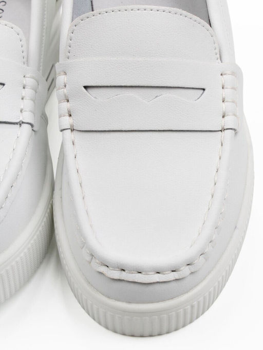 03-YD122-3 WHITE Лоферы женские (натуральная кожа)