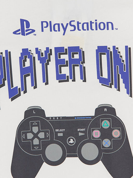 Bisiklet Yaka Playstation Bask?l? Erkek ?ocuk Ti??rt