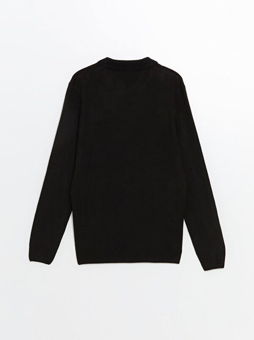 Polo Yaka Uzun Kollu Erkek Triko Kazak