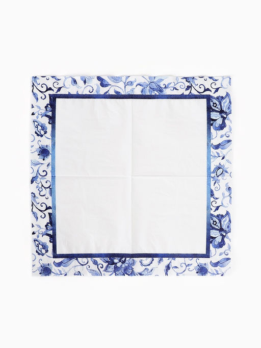 Цена за 2 шт. Салфетки бумажные двухслойные «Синие Узоры», 33 х 33, 12 шт