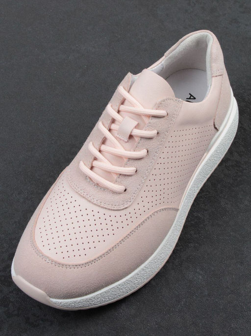 03-YH316-2 PINK Кроссовки женские (натуральная кожа)