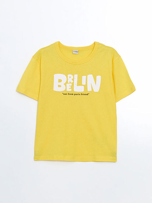 Bisiklet Yaka Berlin Bask?l? Erkek ?ocuk Ti??rt