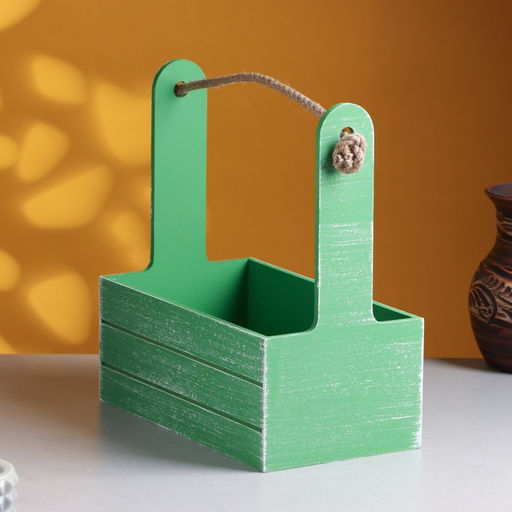 Набор кашпо деревянных 2 в 1 (25.51530; 201223) Прованс, зелёный - Дарим красиво фото 8