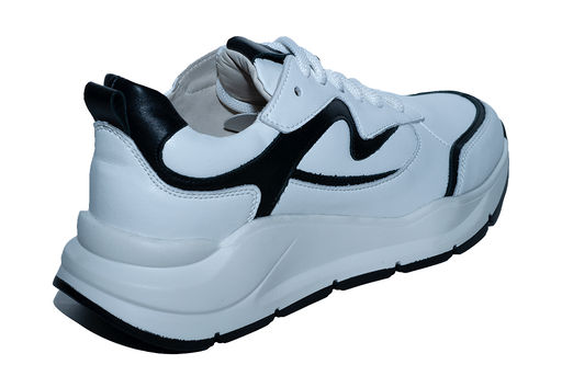 Кроссовки женские из натуральной кожи ЧЕРНО-БЕЛЫЕ