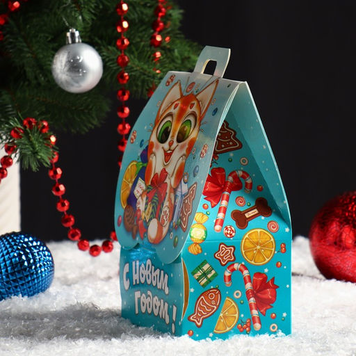 Цена за 5 шт. Подарочная коробка домик Кот и Корги, 12 х 8,5 х 17,5 см - Simaland фото 3