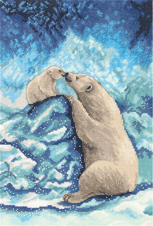 Набор для вышивания PANNA J-7082 Мишки на Севере 18 х 27 см